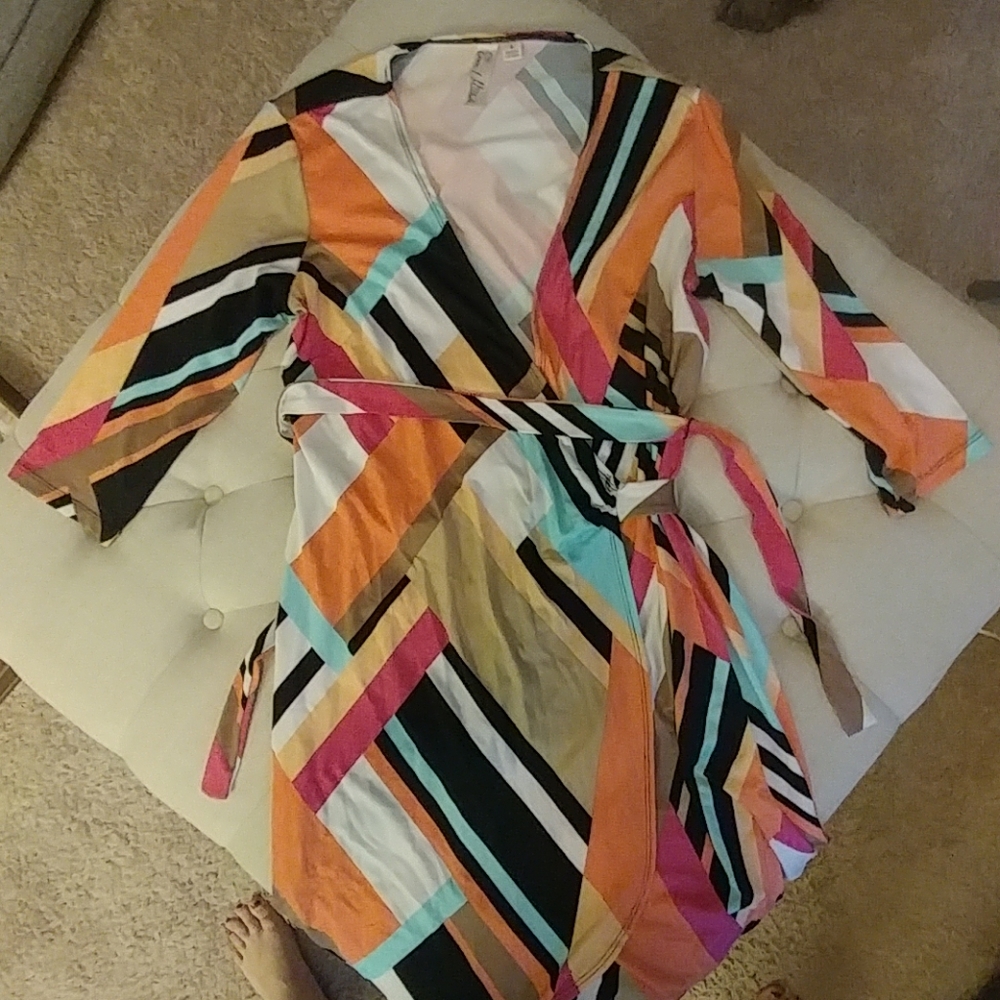 Wrap dress, 3/4 sleeve size M